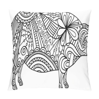 Personality  Color Me Folk Art Farm Pig Doodle Pillow Covers