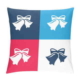 Personality  Bells Blue And Red Four Color Minimal Icon Set Pillow Covers