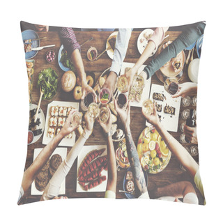 Personality  Friends Eating For Big Table Pillow Covers