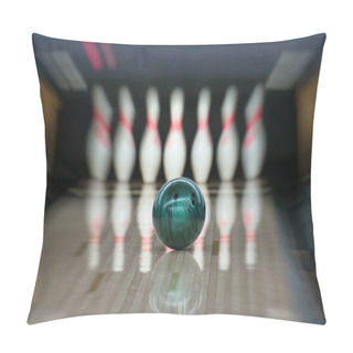 Personality  Bowling Ball Going Into The Pins. Motion Blur. Pillow Covers