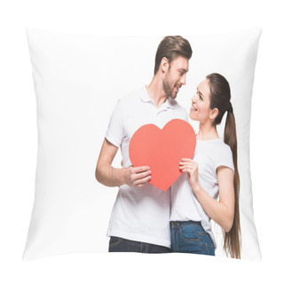 Personality  Couple Holding Red Heart Pillow Covers