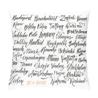 Personality  Cities Modern Brush Calligraphy Pillow Covers