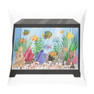Personality  Aquarium Tank Cartoon Illustration Pillow Covers