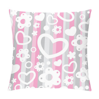 Personality Seamless Pattern With Hearts And Flowers Pillow Covers