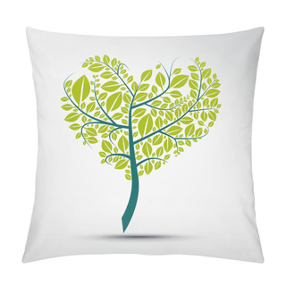 Personality  Abstract Heart-shaped Green Tree Pillow Covers