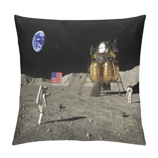 Personality  Astronauts Set An American Flag On The Moon Pillow Covers