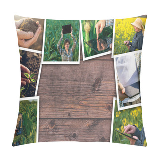 Personality  Using Modern Technology In Agriculture, Photo Collage Pillow Covers