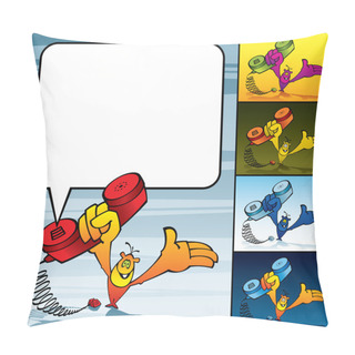 Personality  Guy With Phone & Textframe Pillow Covers
