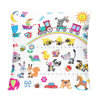 Personality  Vector Set Of Simple Childish Pictures Pillow Covers