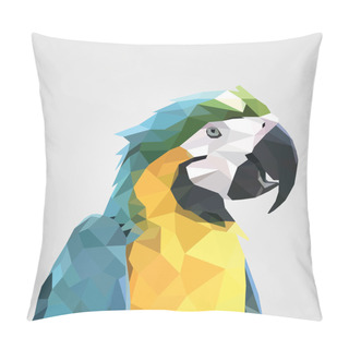 Personality  Abstract Colorful Low Polygon Macaw Parrot Head. Vector Illustration Pillow Covers