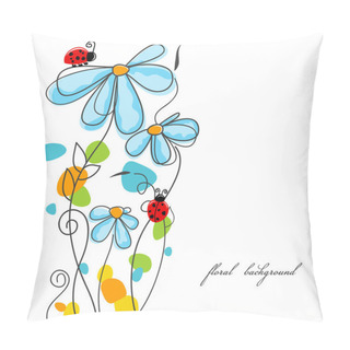 Personality  Flowers And Ladybugs Love Story Pillow Covers