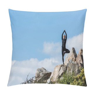 Personality  Woman In Tree Pose Pillow Covers