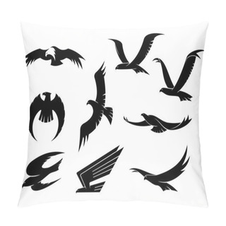 Personality  Silhouette Set Of Flying Birds Pillow Covers