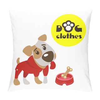 Personality  Dog, Vector Illustration. The Jack Russell Terrier. Clothing For Dogs. Pillow Covers