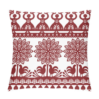 Personality  Seamless Polish Folk Art Pattern Wycinanki Kurpiowskie - Kurpie Papercuts Pillow Covers