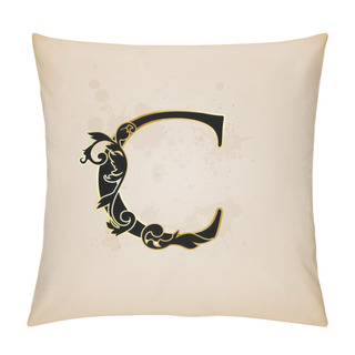 Personality  Vintage Initials Letter C Pillow Covers