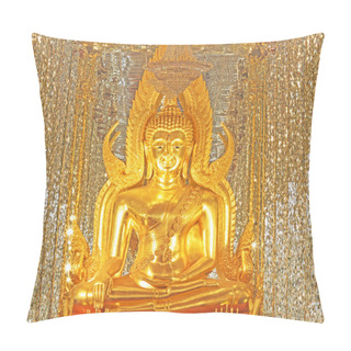 Personality  Golden Buddha In Sanctuary Glass Pillow Covers