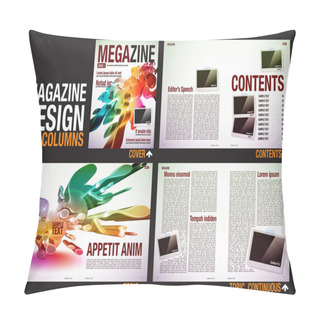 Personality  Magazine Layout Design Template Pillow Covers