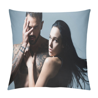 Personality  Romance Seduction Flirt, Romantic Couple. Sexy Couple. Passionate Sexy Moments. Romantic Couple In Love Dating. Man Kissing And Embracing Woman In The Tender Passion. Pillow Covers
