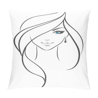 Personality  Vector Illustration Of Beauty Woman Pillow Covers