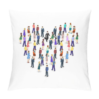 Personality  Isometric Crowd Of People Pillow Covers