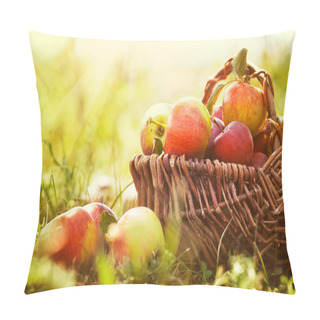 Personality  Organic Apples In Summer Grass Pillow Covers