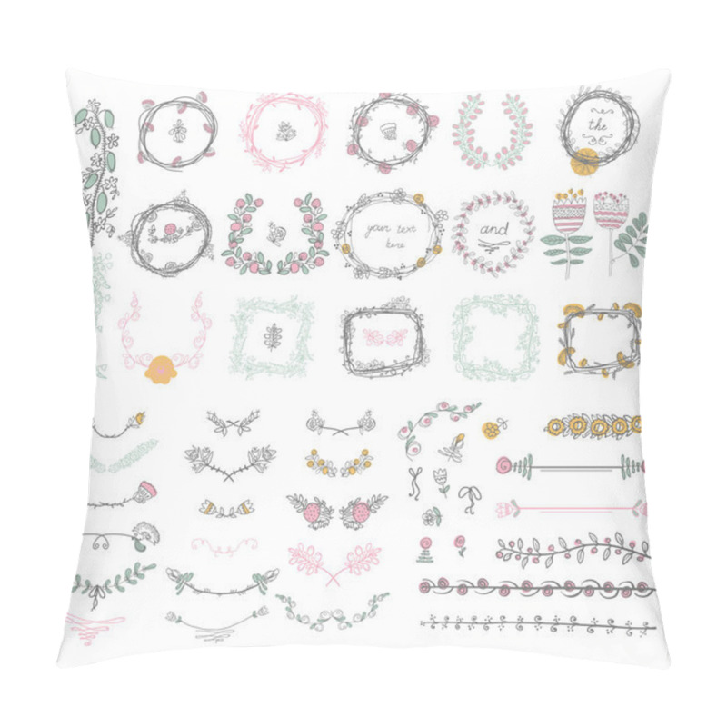 Personality  Set of floral design elements pillow covers