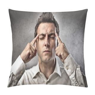 Personality  Young Man Deeply Focusing Pillow Covers