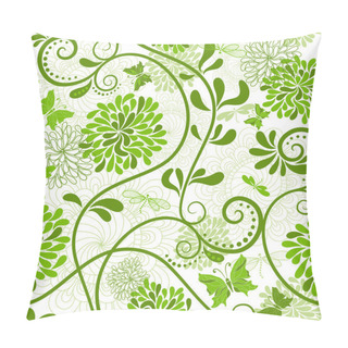 Personality  Green-white Floral Pattern Pillow Covers