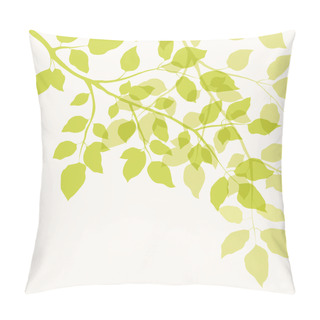 Personality  Branch With Green Leaves Pillow Covers