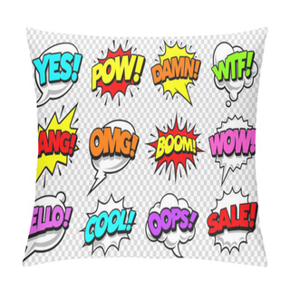 Personality  Comic Speech Bubbles Pop Art Vector Set Pillow Covers