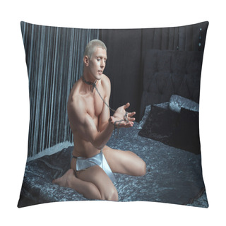 Personality  Metrosexual Man With A Dog Collar. Pillow Covers