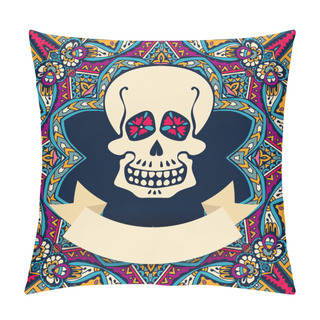 Personality  Shugar Skull Halloween Background Pillow Covers