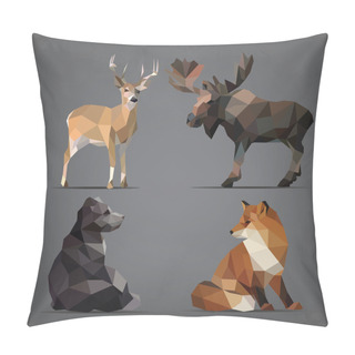Personality Wild Animals In  Geometric Style Pillow Covers