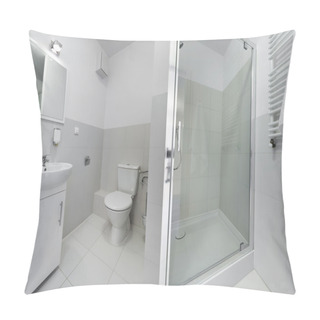 Personality  Panorama Of Small And Compact Bathroom Pillow Covers