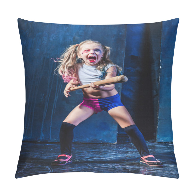 Personality  Halloween Theme: Girl With Baseball Bat Ready To Hit Pillow Covers