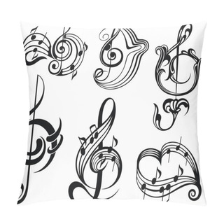 Personality  Music Note Design Elements.Vector Illustration Pillow Covers