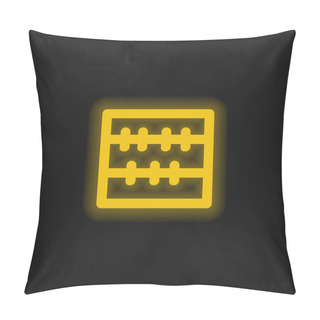 Personality  Abacus Maths Tool Yellow Glowing Neon Icon Pillow Covers