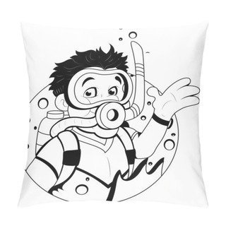 Personality  Cartoon Scuba Diver Pillow Covers