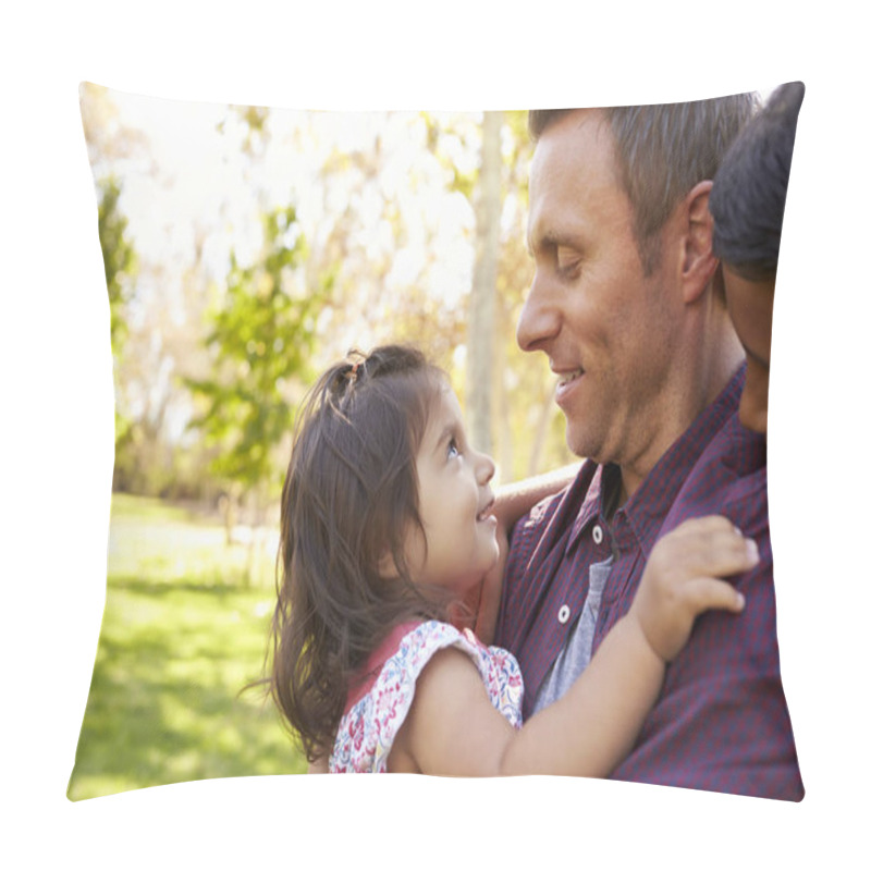 Personality  Dad With Children In Park Pillow Covers