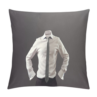 Personality  Anonymous Man In White Shirt And Black Trousers Pillow Covers