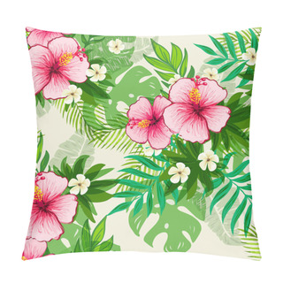 Personality  Seamless Exotic Pattern With Tropical Leaves And Flowers. Pillow Covers