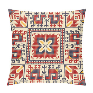 Personality  Traditional Bulgarian Embroidery Vector Pattern Pillow Covers