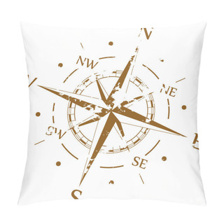 Personality  Brown Grunge Vector Compass Pillow Covers