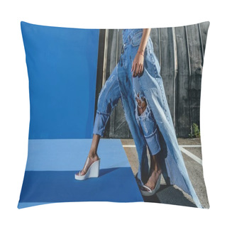 Personality  Girl In Denim Clothes Pillow Covers