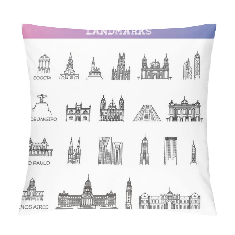 Personality  Famous Landmarks In South America. American Landmarks And Travel Destinations For Vacations Pillow Covers