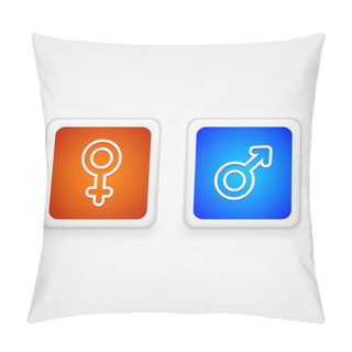 Personality  Male, Female Square Buttons, Vector Pillow Covers