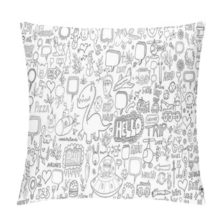 Personality  Doodle Sketch Vector Illustration Set Pillow Covers