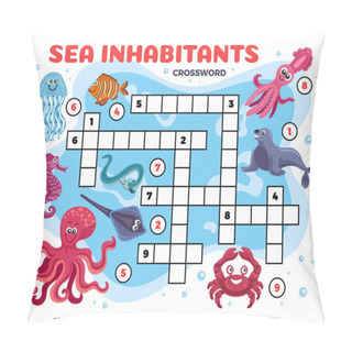 Personality  Marine Animals Crossword Composition Pillow Covers