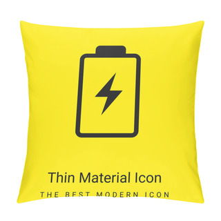 Personality  Battery With A Bolt Symbol Minimal Bright Yellow Material Icon Pillow Covers
